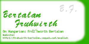 bertalan fruhwirth business card